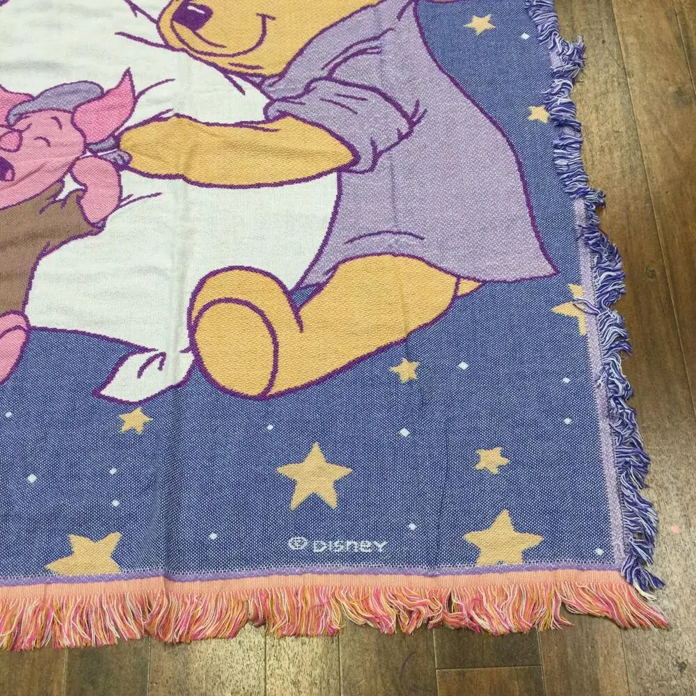 Beacon Winnie Pooh Piglet Multicolor 50x60 Throw Blanket Disney Fringe USA